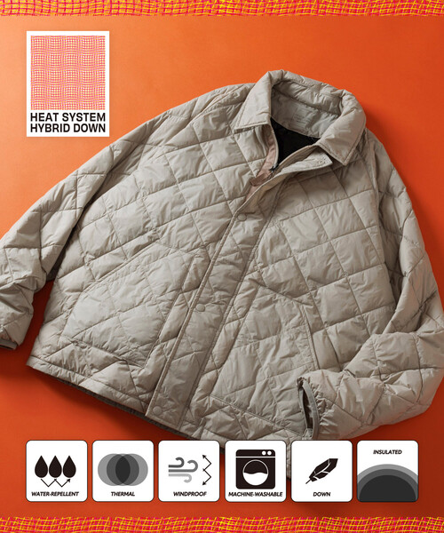 FREAK'S STORE（フリークスストア）の「HEAT SYSTEM HYBRID DOWN リラックスフィット ライト ダウンジャケット/ヒートシステム ハイブリッド ダウン（ダウンジャケット/コート・メンズ・ブラック/オリーブ/ベージュ・MEDIUM/LARGE）」の5枚目の写真