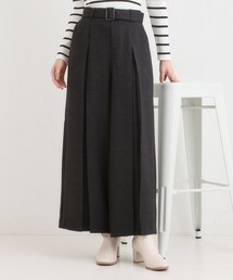 【着丈選べる/S-LL】スタイルアップが叶う ベルト付きワイドパンツ
