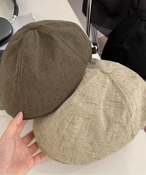 DAY CLOSET（デイ クローゼット）の「【アジャスター調節可/裏地付き】韓国っぽヴィンテージライクキャスケット レディース（キャスケット・レディース・カーキブラウン/ブラウン/ブラック/グレー・ONE SIZE）」の5枚目の写真