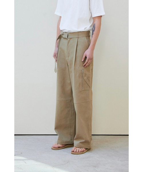 BER DE NOIR(ベールドノワール)の「ベルト付きカーペンターパンツ(カーキ)(その他パンツ・メンズ・その他・LARGE/MEDIUM/SMALL)」の1枚目の写真