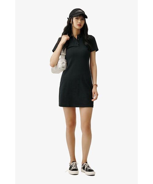 MUSINSA STANDARD WOMAN(ムシンサスタンダードウーマン)の「【クールタンダード】レディースピケポロワンピース【ブラック】(ワンピース・レディース・その他・SMALL/MEDIUM/X-SMALL/LARGE)」の7枚目の写真