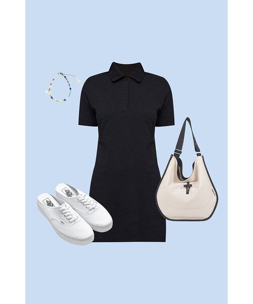 MUSINSA STANDARD WOMAN(ムシンサスタンダードウーマン)の「【クールタンダード】レディースピケポロワンピース【ブラック】(ワンピース・レディース・その他・SMALL/MEDIUM/X-SMALL/LARGE)」の13枚目の写真