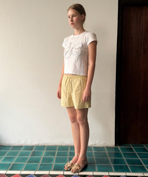 SINOON(シヌーン)の「Basic Point Label Shorts (Yellow)(その他パンツ・レディース・イエロー・FREE)」の2枚目の写真