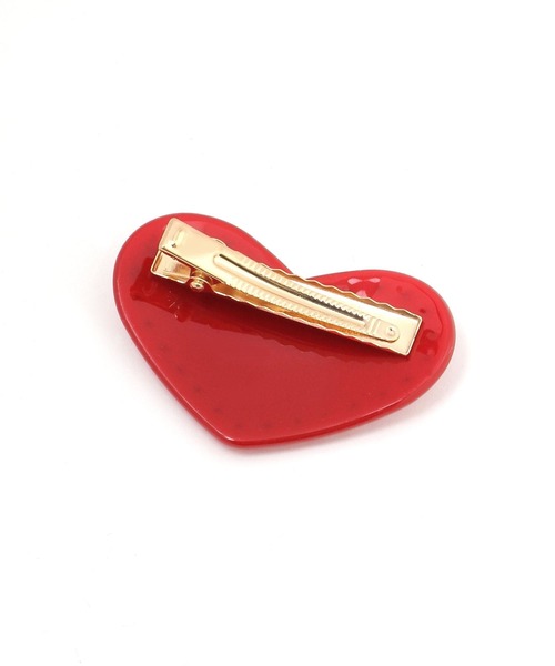 repipi armario(レピピ アルマリオ)の「ストーンハートクリップ(バレッタ/ヘアクリップ・キッズ・レッド/ホワイト・ONESIZE)」の5枚目の写真
