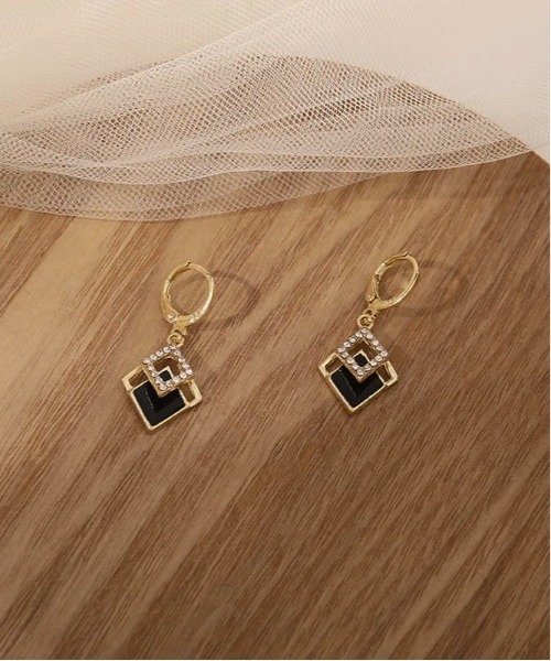 レディース ひし形 ダイヤ ピアス(BDS)（ピアス（両耳用））｜VIBGYOR