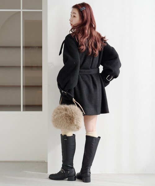 カスタネ　アウター 一部店舗限定】ハイネックフレアコート（その他アウター）｜Kastane