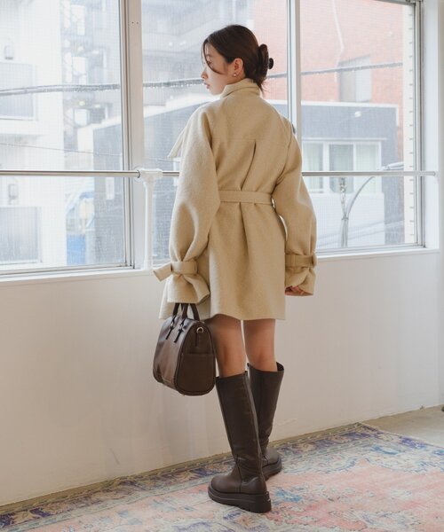 Kastane（カスタネ）の「【一部店舗限定】ハイネックフレアコート（その他アウター・レディース・グレー/アイボリー/ブラック・FREE）」の13枚目の写真