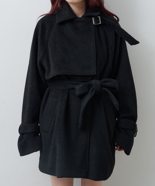 R⭐︎CLASSICAC COAT BLACK Kastane（カスタネ） コート アウター レザーBIGポケジャケット