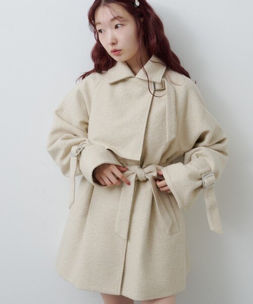 一部店舗限定】ハイネックフレアコート（その他アウター）｜Kastane