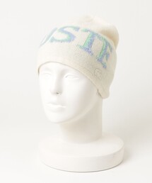 LACOSTE | オーバーサイズブランドネームロゴジャカード ウールニットキャップ ビーニー(ニットキャップ/ビーニー)