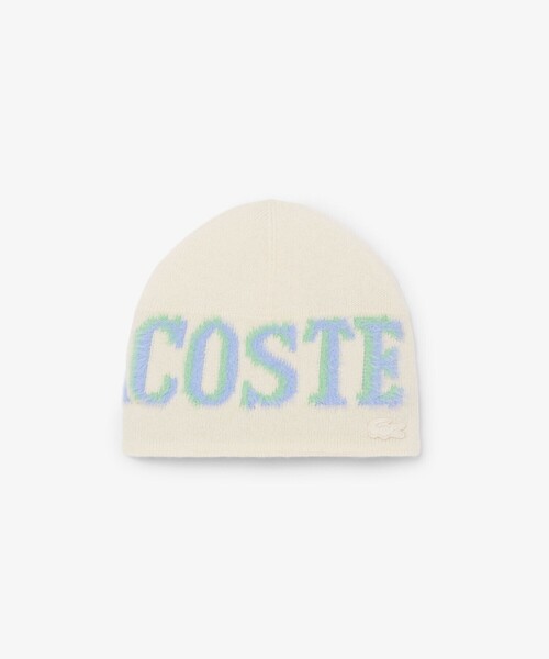 LACOSTE（ラコステ）の「オーバーサイズブランドネームロゴジャカード ウールニットキャップ ビーニー（ニットキャップ/ビーニー・メンズ・オフホワイト・FREE）」の5枚目の写真