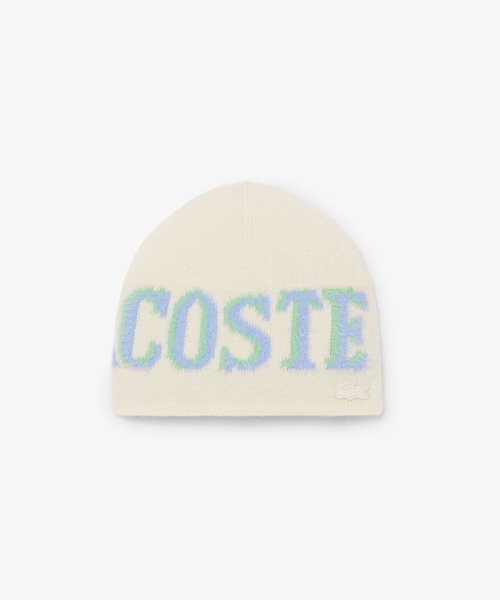 LACOSTE（ラコステ）の「オーバーサイズブランドネームロゴジャカード ウールニットキャップ ビーニー（ニットキャップ/ビーニー・メンズ・オフホワイト・FREE）」の2枚目の写真