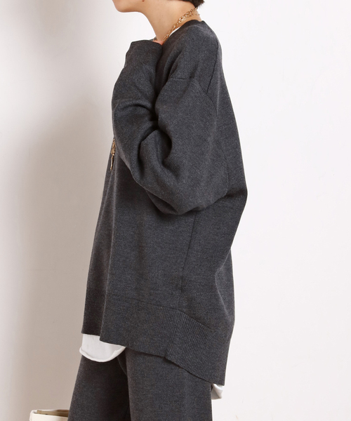 AP STUDIO（エーピーストゥディオ）の「Oversized C/N Knit（ニット/セーター・レディース・ブラック/グレー・FREE）」の3枚目の写真