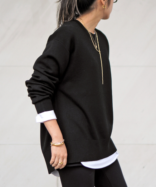 AP STUDIO（エーピーストゥディオ）の「Oversized C/N Knit（ニット/セーター・レディース・ブラック/グレー・FREE）」の11枚目の写真