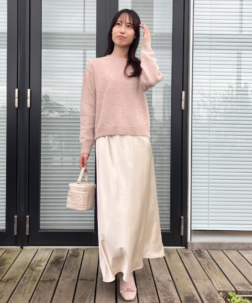 couture brooch（クチュールブローチ）の「【前後2WAY】スパンコールラメフェザー ニット（ニット/セーター・レディース・オフホワイト/チャコールグレー/ベビーピンク・42/38/36）」の17枚目の写真