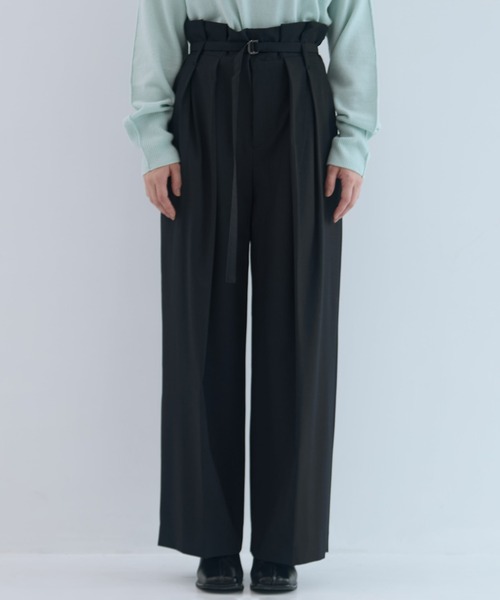 STUDIOUS/ステュディオス】Belted High Waist Trousers/ベルテッドハイ