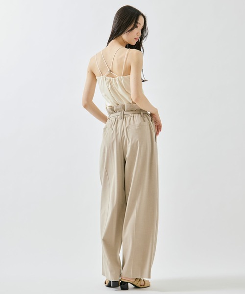 STUDIOUS(ステュディオス)の「【STUDIOUS/ステュディオス】Belted High Waist Trousers/ベルテッドハイウエストトラウザーズ(チノパンツ・レディース・ベージュ/ネイビー・1/2)」の9枚目の写真