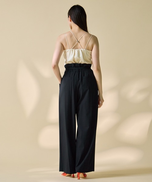 STUDIOUS(ステュディオス)の「【STUDIOUS/ステュディオス】Belted High Waist Trousers/ベルテッドハイウエストトラウザーズ(チノパンツ・レディース・ベージュ/ネイビー・1/2)」の5枚目の写真