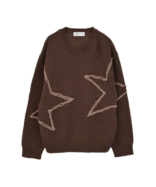 CONVERSE TOKYO(コンバーストウキョウ)の「STAR★ EMBROIDERY KNIT PULLOVER(ニット/セーター・レディース・ネイビー/ブラウン/ブラック・SMALL/MEDIUM)」の2枚目の写真