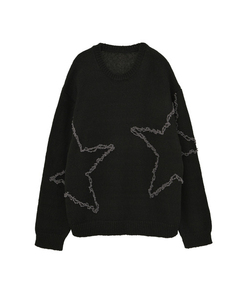 CONVERSE TOKYO(コンバーストウキョウ)の「STAR★ EMBROIDERY KNIT PULLOVER(ニット/セーター・レディース・ネイビー/ブラウン/ブラック・SMALL/MEDIUM)」の1枚目の写真