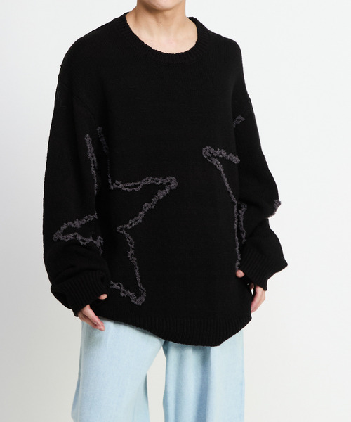 CONVERSE TOKYO(コンバーストウキョウ)の「STAR★ EMBROIDERY KNIT PULLOVER(ニット/セーター・レディース・ネイビー/ブラウン/ブラック・SMALL/MEDIUM)」の4枚目の写真
