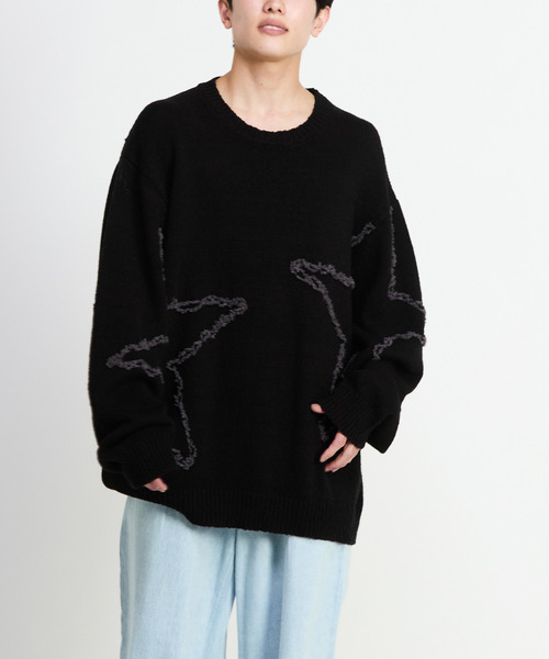 CONVERSE TOKYO(コンバーストウキョウ)の「STAR★ EMBROIDERY KNIT PULLOVER(ニット/セーター・レディース・ネイビー/ブラウン/ブラック・SMALL/MEDIUM)」の7枚目の写真