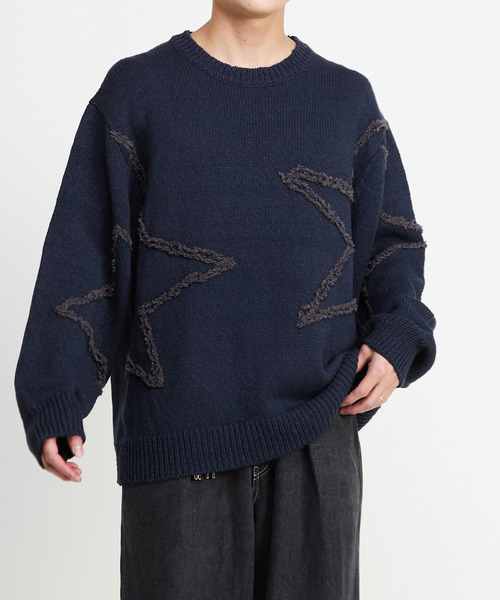 CONVERSE TOKYO(コンバーストウキョウ)の「STAR★ EMBROIDERY KNIT PULLOVER(ニット/セーター・レディース・ネイビー/ブラウン/ブラック・SMALL/MEDIUM)」の8枚目の写真