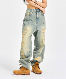 SCHISM PATCH JEANS BLUE（デニムパンツ）｜SCHISM INDUCING（スキ