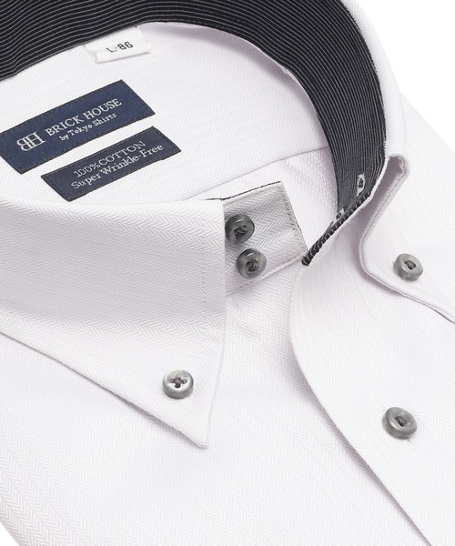 TOKYO SHIRTS(トウキョウシャツ)の「【超形態安定】 形態安定ノンアイロン ドゥエボットーニ 長袖ビジネスワイシャツ(ビジネスシャツ・メンズ・グレー・首回り39cm-裄丈80cm/首回り39cm-裄丈84cm/首回り41cm-裄丈82cm/首回り41cm-裄丈86cm/首回り42cm-裄丈82cm/首回り42cm-裄丈86cm/首回り43cm-裄丈82cm/首回り43cm-裄丈86cm/首回り37cm-裄丈84cm/首回り37cm-裄丈80cm)」の2枚目の写真