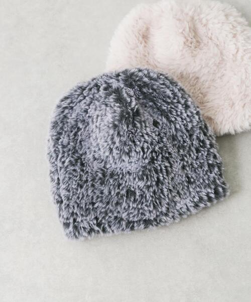 SMELLY（スメリー）の「ファーニットキャップ（ニットキャップ/ビーニー・レディース・グレー系その他/アイボリー・-）」の2枚目の写真
