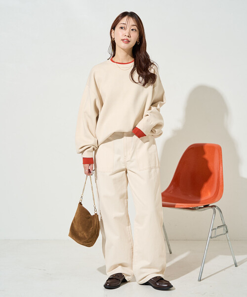 FREAK'S STORE（フリークスストア）の「限定展開　接結 配色 カラー ニット プルオーバー（ニット/セーター・レディース・ネイビー/ライトグレー/ブラウン/ブラック/ナチュラル・ﾌﾘ-）」の11枚目の写真