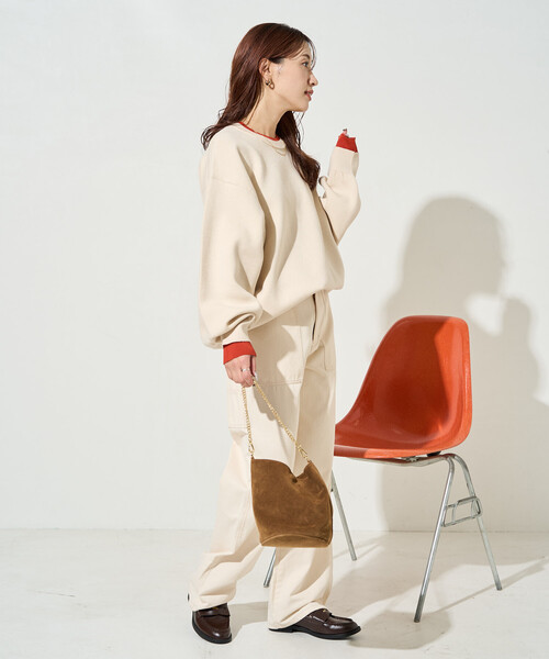 FREAK'S STORE（フリークスストア）の「限定展開　接結 配色 カラー ニット プルオーバー（ニット/セーター・レディース・ネイビー/ライトグレー/ブラウン/ブラック/ナチュラル・ﾌﾘ-）」の12枚目の写真