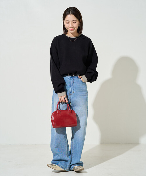 FREAK'S STORE（フリークスストア）の「限定展開　接結 配色 カラー ニット プルオーバー（ニット/セーター・レディース・ネイビー/ライトグレー/ブラウン/ブラック/ナチュラル・ﾌﾘ-）」の17枚目の写真