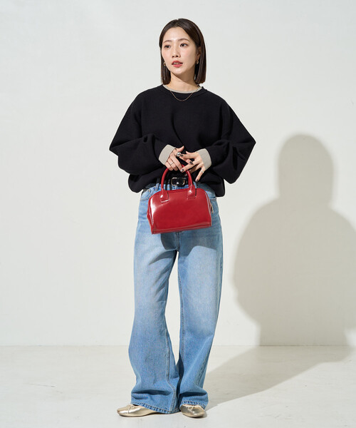 FREAK'S STORE（フリークスストア）の「限定展開　接結 配色 カラー ニット プルオーバー（ニット/セーター・レディース・ネイビー/ライトグレー/ブラウン/ブラック/ナチュラル・ﾌﾘ-）」の18枚目の写真