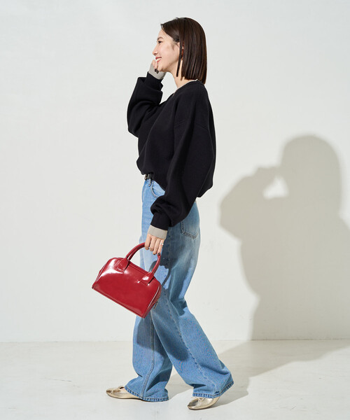 FREAK'S STORE（フリークスストア）の「限定展開　接結 配色 カラー ニット プルオーバー（ニット/セーター・レディース・ネイビー/ライトグレー/ブラウン/ブラック/ナチュラル・ﾌﾘ-）」の19枚目の写真