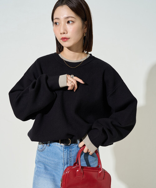 【セール】限定展開　接結 配色 カラー ニット プルオーバー（ニット/セーター）｜FREAK'S STORE（フリークスストア）