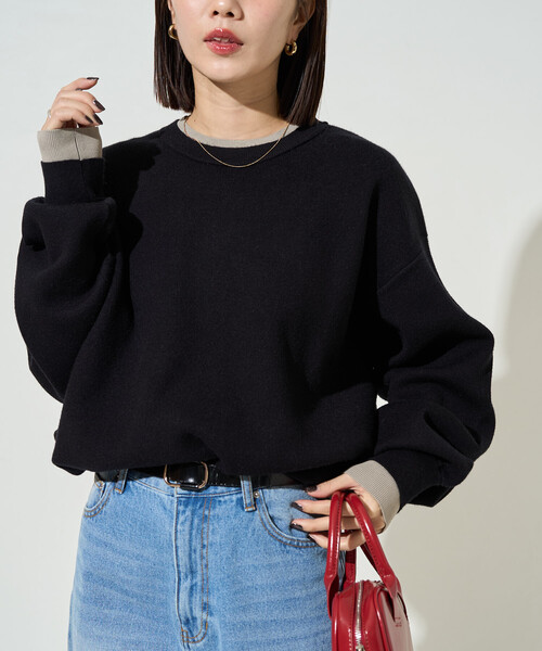 【セール】限定展開　接結 配色 カラー ニット プルオーバー（ニット/セーター）｜FREAK'S STORE（フリークスストア）