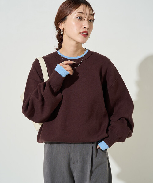 【セール】限定展開　接結 配色 カラー ニット プルオーバー（ニット/セーター）｜FREAK'S STORE（フリークスストア）