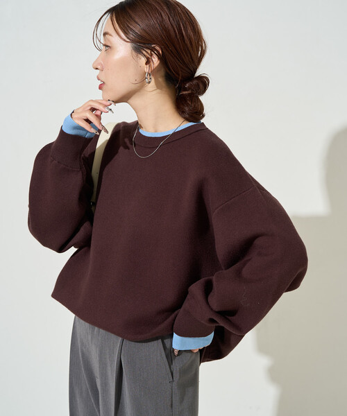 【セール】限定展開　接結 配色 カラー ニット プルオーバー（ニット/セーター）｜FREAK'S STORE（フリークスストア）