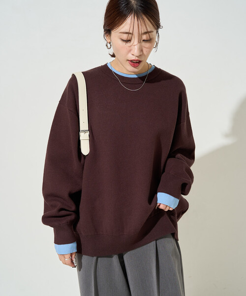 【セール】限定展開　接結 配色 カラー ニット プルオーバー（ニット/セーター）｜FREAK'S STORE（フリークスストア）