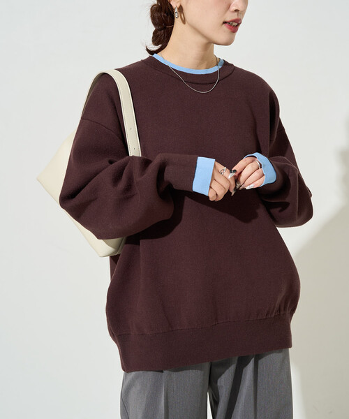 【セール】限定展開　接結 配色 カラー ニット プルオーバー（ニット/セーター）｜FREAK'S STORE（フリークスストア）