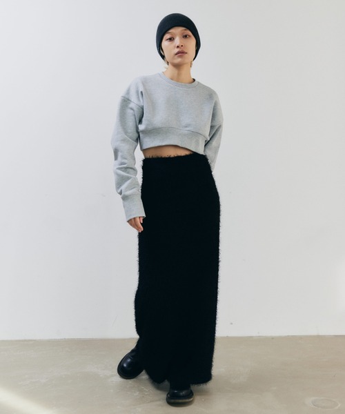 lit(リット)の「Feather Long Knit Skirt(スカート・レディース・ベージュ/ブラック・FREE)」の16枚目の写真