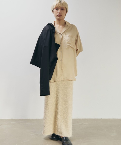 lit(リット)の「Feather Long Knit Skirt(スカート・レディース・ベージュ/ブラック・FREE)」の22枚目の写真