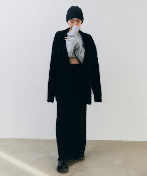 lit(リット)の「Feather Long Knit Skirt(スカート・レディース・ベージュ/ブラック・FREE)」の15枚目の写真