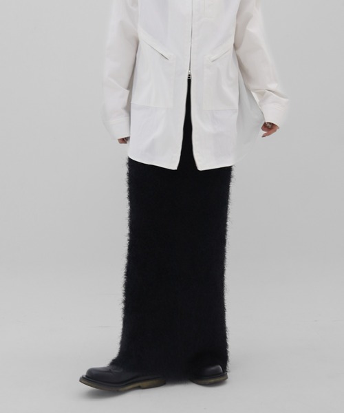 lit(リット)の「Feather Long Knit Skirt(スカート・レディース・ベージュ/ブラック・FREE)」の5枚目の写真