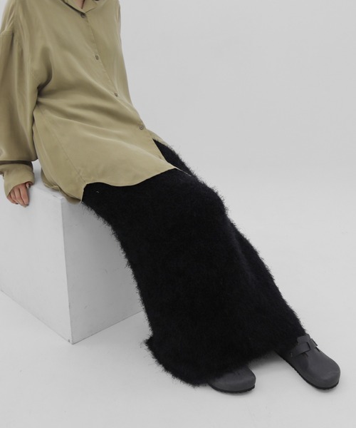 lit(リット)の「Feather Long Knit Skirt(スカート・レディース・ベージュ/ブラック・FREE)」の12枚目の写真