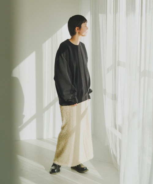 lit(リット)の「Feather Long Knit Skirt(スカート・レディース・ベージュ/ブラック・FREE)」の20枚目の写真