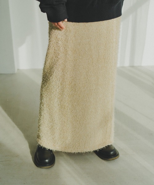 lit(リット)の「Feather Long Knit Skirt(スカート・レディース・ベージュ/ブラック・FREE)」の18枚目の写真