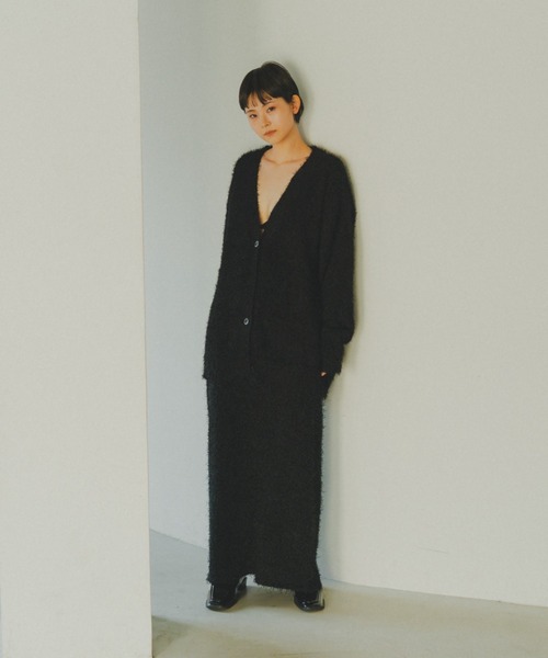 lit(リット)の「Feather Long Knit Skirt(スカート・レディース・ベージュ/ブラック・FREE)」の3枚目の写真