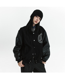 CURETTY（キュリティ）の「C DOUBLE-TEXTURE C VARSITY JACKET_BLACK（その他アウター）」